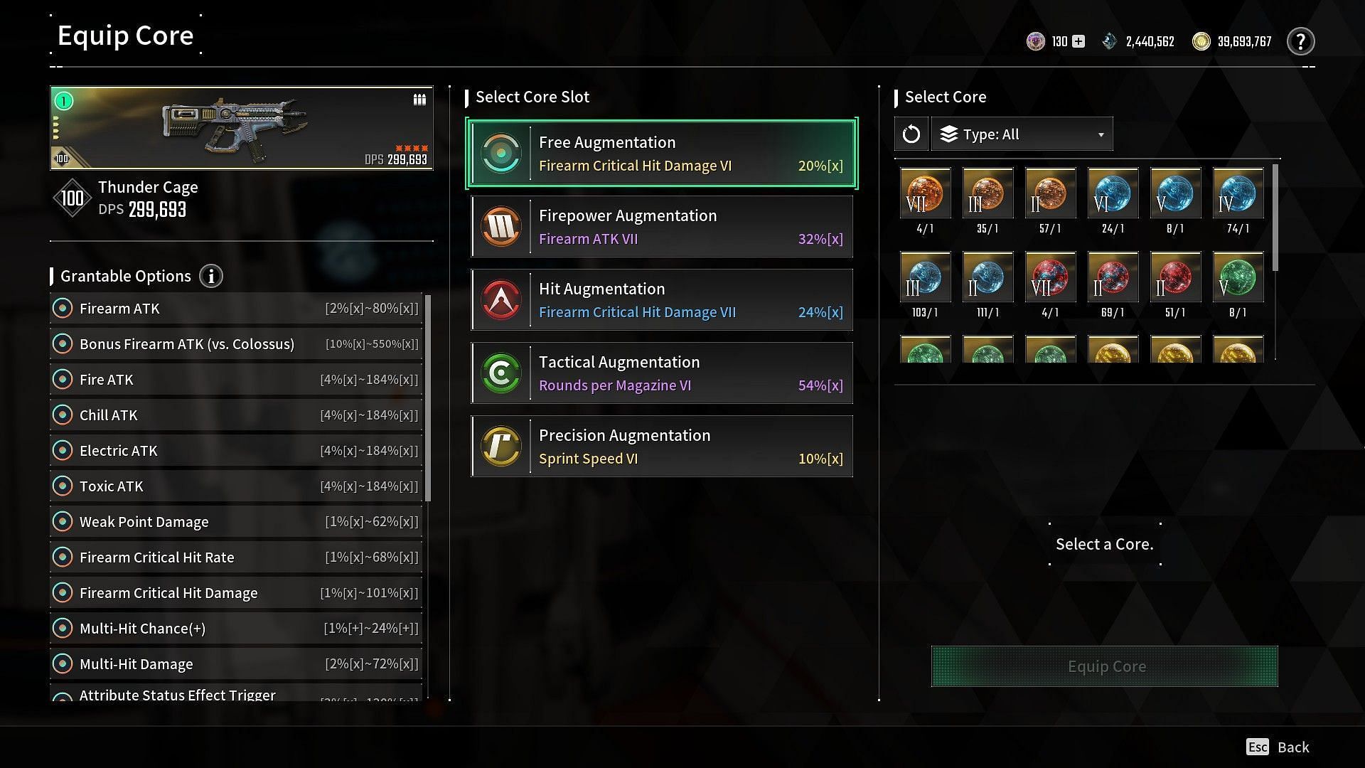 Weapon core can make a significant improvement in stats (Image via Nexon)